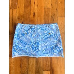 Lilly Pulitzer Madison Skort Girls Blue Turtley Awesome Terry Skort L 8-10